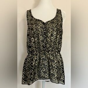 Y2K Babydoll Medium Sheer Black Gold Print Whimsygoth Fairy Grunge Laying 90s